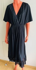 Valentino Pleated Dress with Lace Black Size XL LP: 1,999 EU NEW