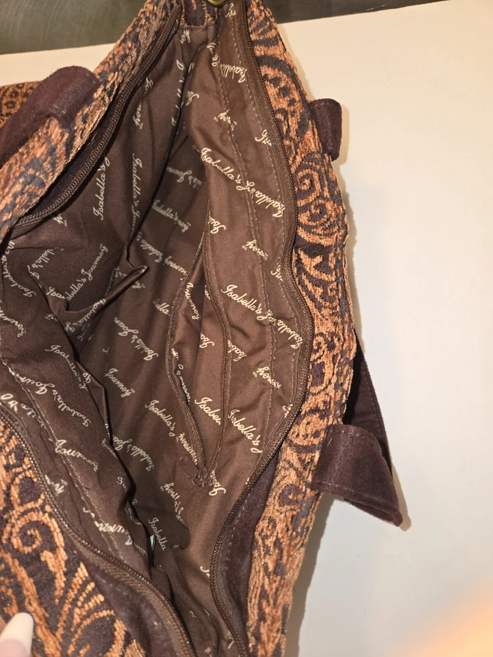 Isabella's Journey ARBESQUE UPTOWN TRAVELER Actualizado Brocado Alfombra Bolso -Tote Foto 4 de 4