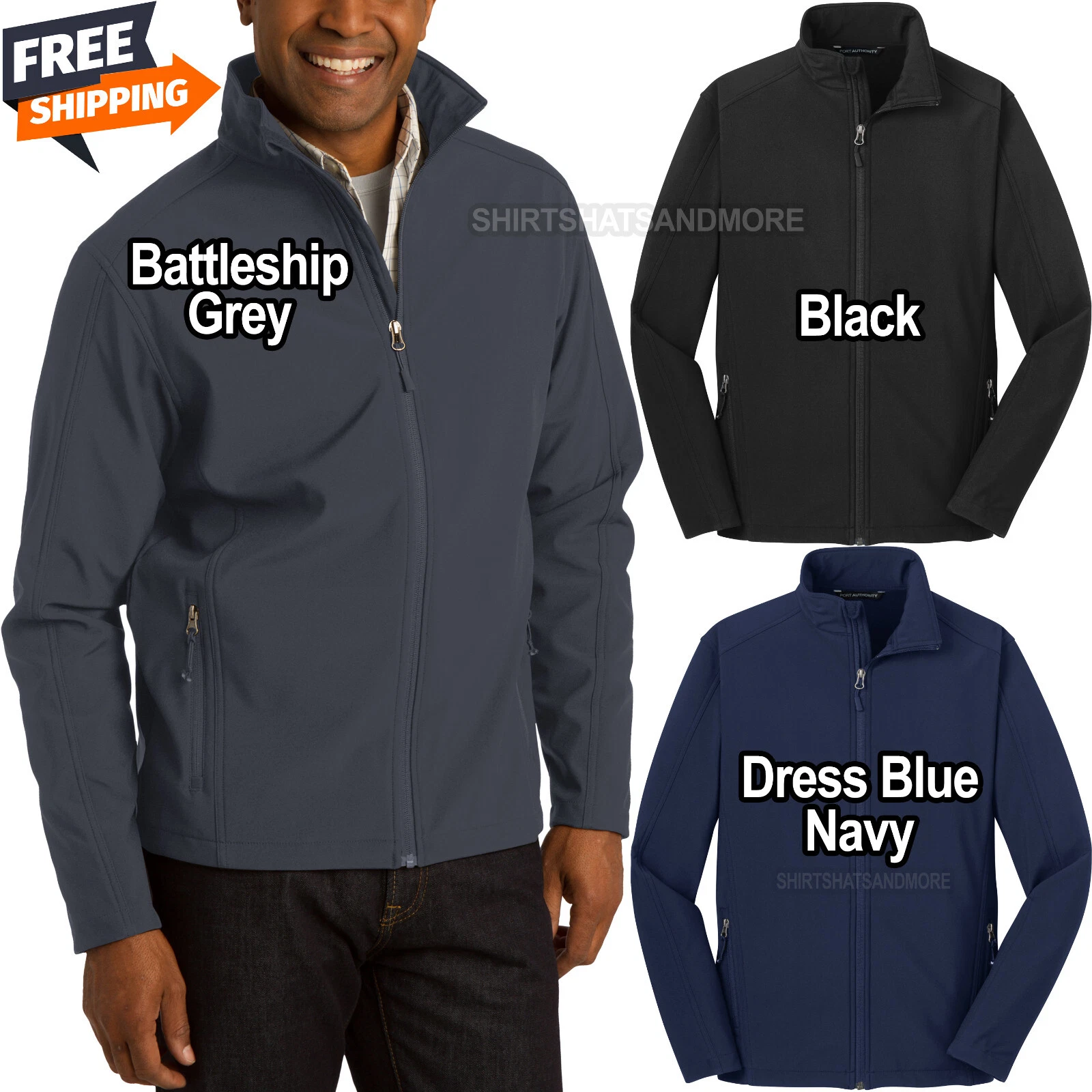 Mens TALL Soft Shell Jacket Water & Wind Resistant LT XLT 2XLT 3XLT 4XLT NEW!