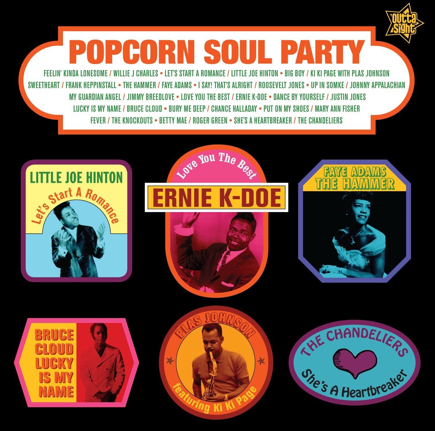 POPCORN SOUL PARTY  ""J. APPALACHIAN, WILLIE J. CHARLES, ERNIE K DOE ETC"" 1960's