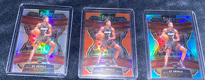 3) Select 2019-20 Panini Kz Okpala Red #/199 Blue #/299 Silver