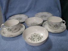  Franciscan Heritage Breakfast Set 2 EA Cup, Saucer, Bread Plate, Fruit Bowl WOW