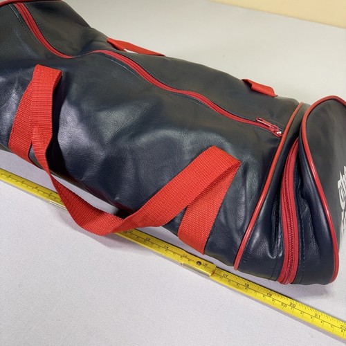 VTG 70s 80s The Gazette Gym Duffel Bag - Navy Blue Red - Workout - Shoe Pocket - 第 7/9 張圖片