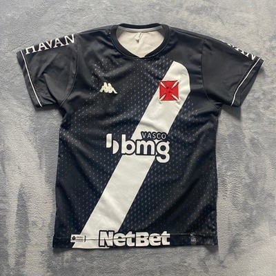 Kappa Vasco da Gama Soccer Jersey Mens Medium Black Number 10 BMG NetBet