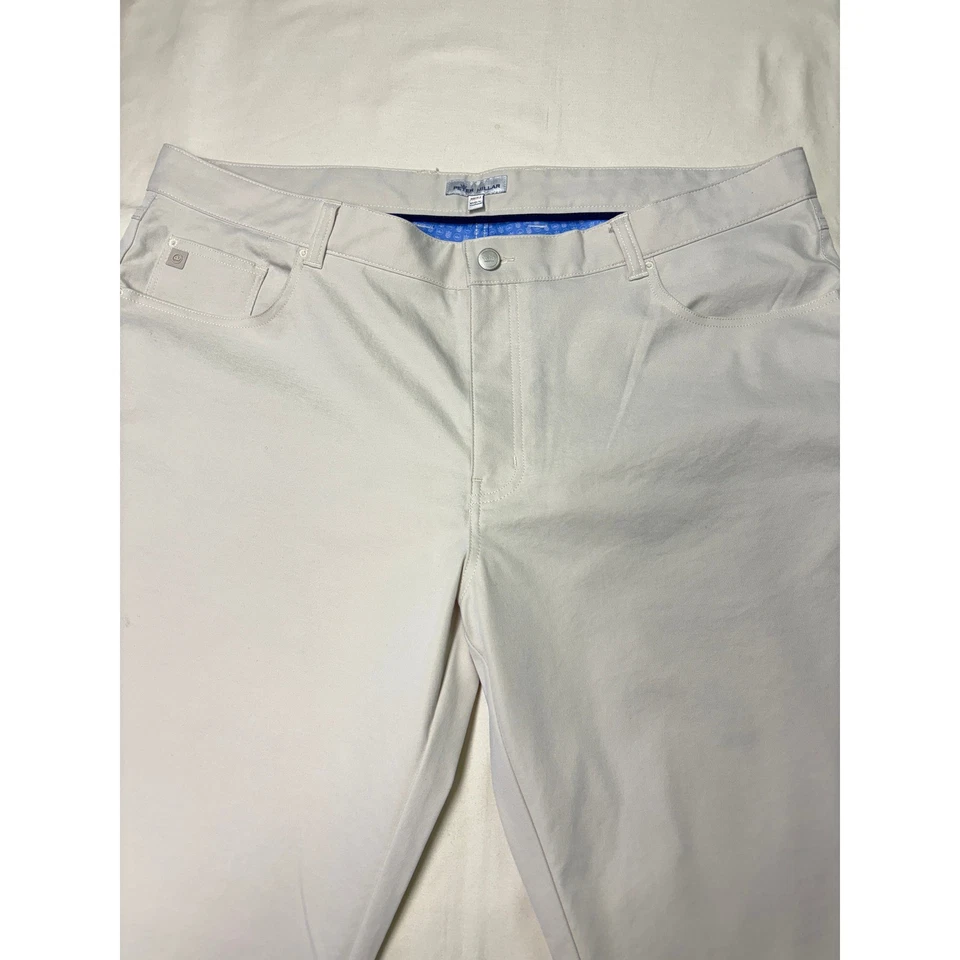 Peter Millar Mens 40x32 Beige Chino Pants Flat Front Golf Casual - Image 2 of 4