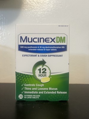 Mucinex DM Cough Suppressant & Expectorant, 12hr, 20 Tablets