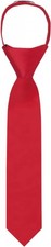 Jacob Alexander Boy's 11" Pretied Solid Color Zipper Tie - Red