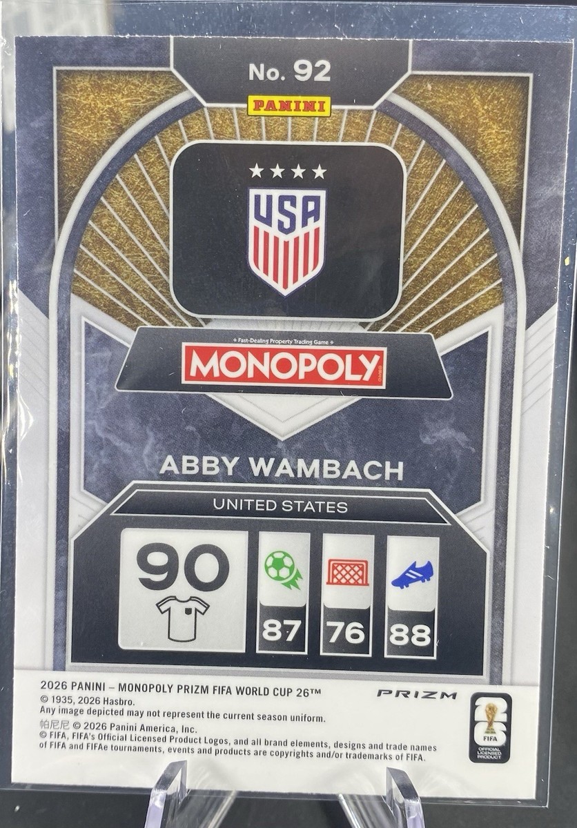 2026 Panini Prizm Monopoly World Cup #92 Abby Wambach Orange
