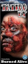 Burned Alive Trauma Tattoo FX Makeup Fancy Dress Up Halloween Costume Accessory