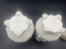 Capodimonte Porcelaine Matching Urns Plus Tea Pot, Three Pieces Included