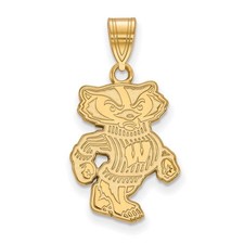 14k Yellow Gold U. of Wisconsin Large Badgers Pendant