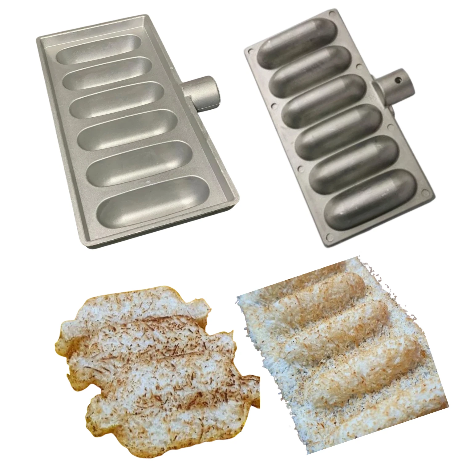 Aluminium Kuih Dangai Mold 6-Hole Traditional Malay Coconut Cake Baking Pan