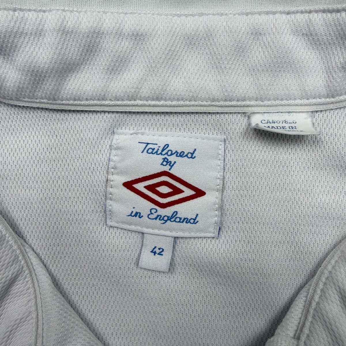 England Jersey Mens 42 White Umbro Soccer National Team Tailored