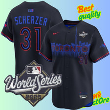 Men's Toronto Blue Jays #31 Max Scherzer 2025 World Series Stitched Jersey