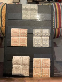 GUATEMALA. SÉRIE COMPLÈTE SERVICE N°1 a 5 NEUFS LUXES. BLOCS DE 4. 1902. 200 E
