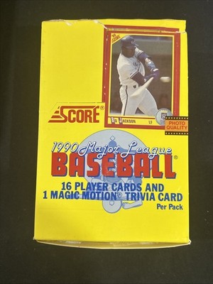 1990 Score Baseball Wax Box 36 Sealed Packs Bo Jackson B & W Frank Thomas RC *4