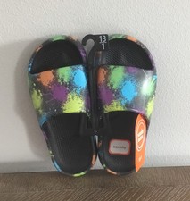 Wonder Nation Unisex Youth Pillow Splash Paint Slides Sandals Size 13-1 NWT