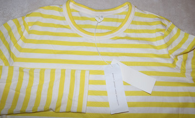 ARKET JERSEY YARN PROJECT yellow white stripe long sleeve shirt NWT  L  crewneck