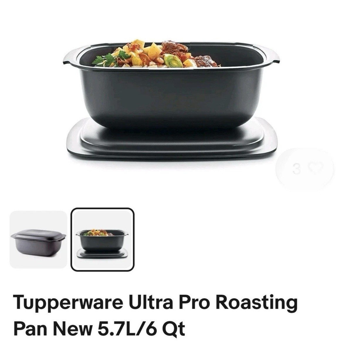 Tupperware Ultra Pro Roasting Pan 6 Qt Oven/Microwave BPA FREE