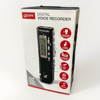 GPX PR047B 4GB Digital Voice Recorder Black Portable Handheld Open Box
