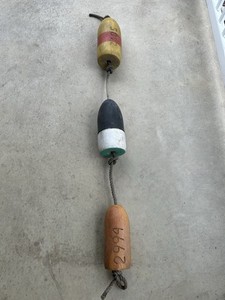vintage maine lobster trap buoys Numbered 