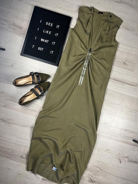 Women Joseph Dress Khaki Silk 36
