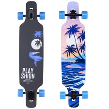 Playshion Longboard Skateboard Cruiser | 39" Drop Through Long Board | 42" Pi...