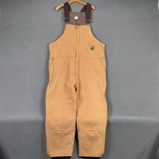 Berne Bib Overalls Mens XXL Short Brown Duck Canvas Insulated Workwear R41BDT