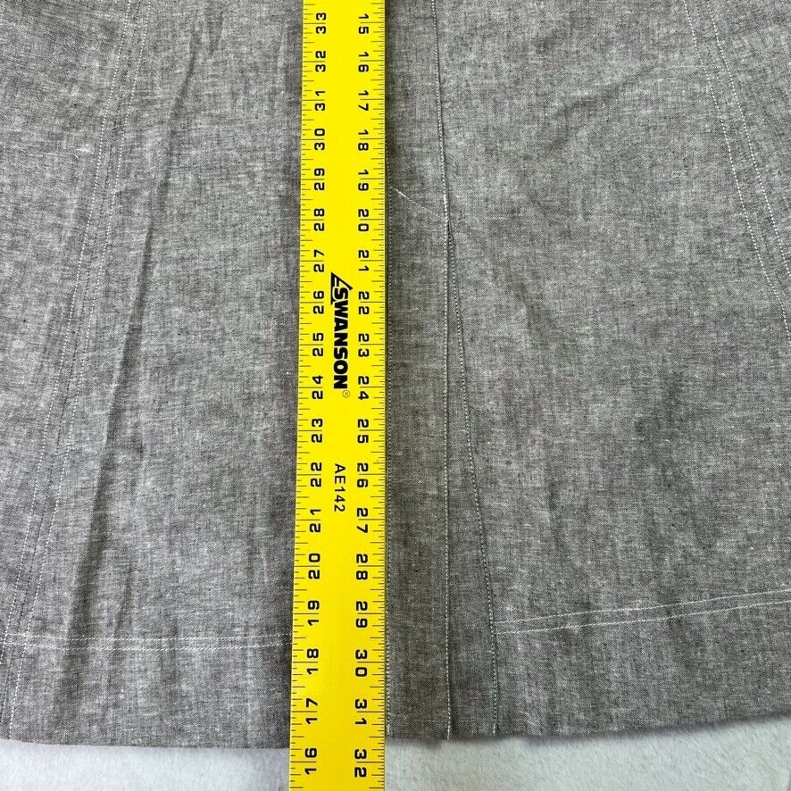 7th Avenue Design Studio Skirt 12 Linen Blend Belted A-line Lined Pockets