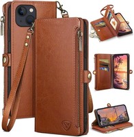 HandyhüLle KlapphüLle Flip Cover PU Leder Mit Kartenfach Rfid-Schutz Hellbraun