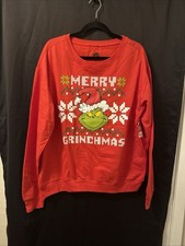 Dr. Seuss The Grinch Sweatshirt Christmas Holiday Women s Size Lg NEW With Tags