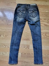 Rock Revival YUI Mid Rise Skinny Straight Denim Jeans Women's Size 26x30
