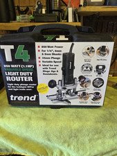 Trend T4 Plunge Router 850W Variable Speed 230V Corded Carry Case & Accs