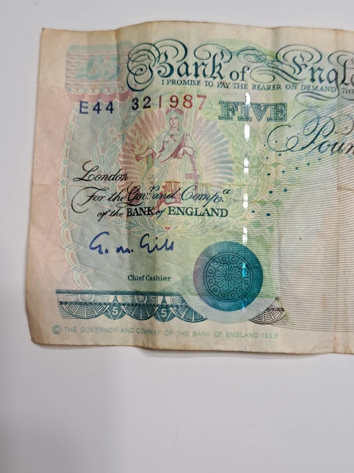 Billete de 5 libras de Gran Bretaña 1990 E44321987 Foto 3 de 4