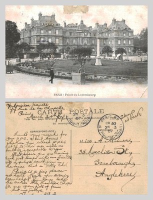 Alte Postkarte - Palais du Luxembourg Paris Frankreich Gärten verschickt