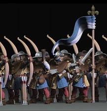 Medieval Fantasy French Tabletop Miniature 28mm Archers X10 Modular Miniatures