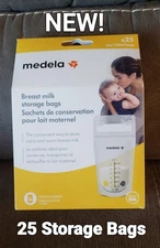 Medela Breastmilk 6oz Storage Bags - Pack of 25 NEW