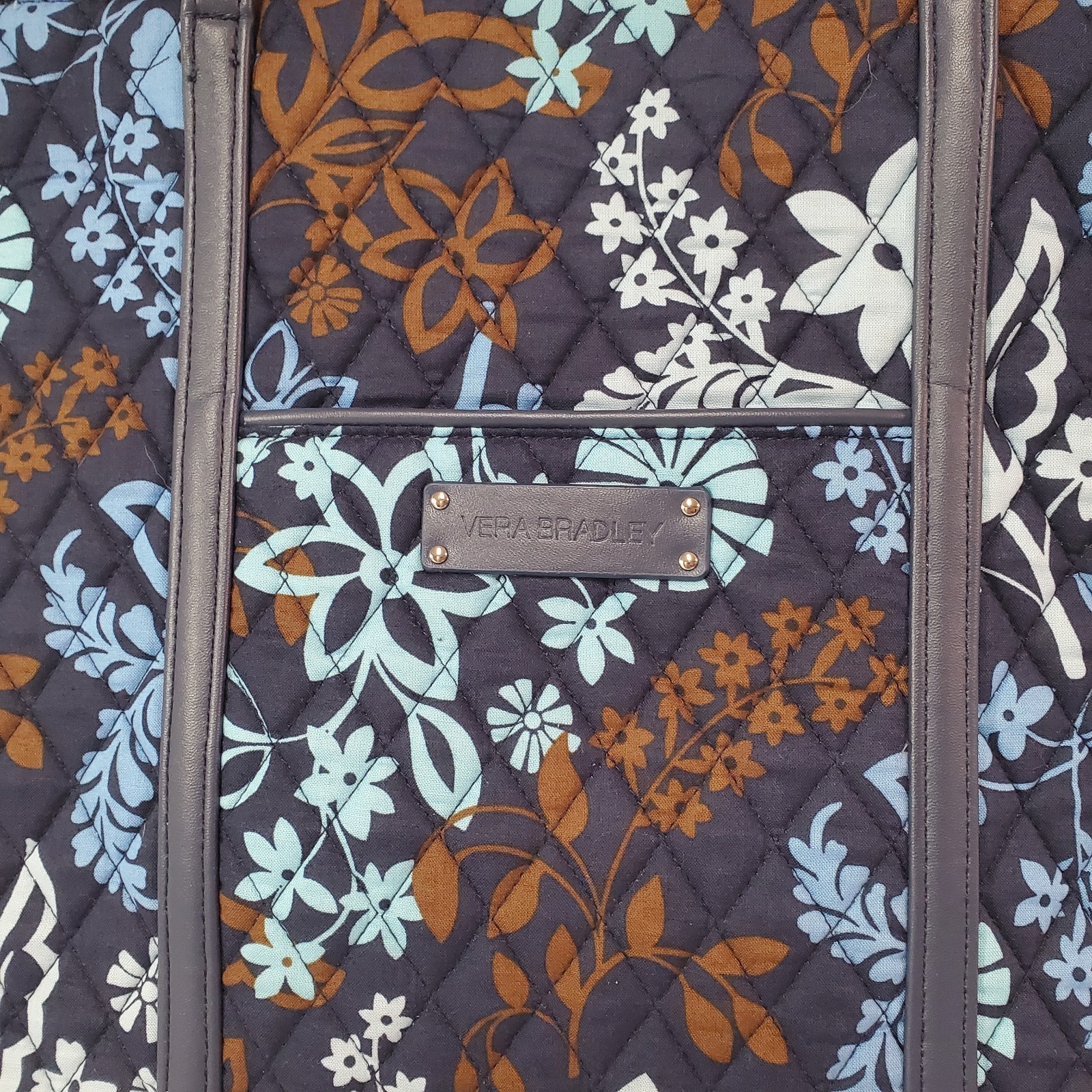 Vera Bradley Medium Shoulder Tote Bag Java Blue F… - image 3