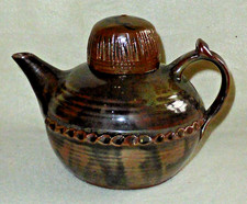 Rare Vintage Michael OBrien, Wenford Bridge Tenmoku Glazed Gwari Teapot, 1972-79