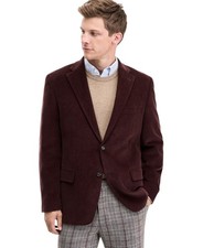 Tommy Hilfiger Mens Modern fit Corduroy Sport Coat Blazer 44 L Brown Solid