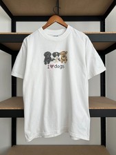 Vintage 2000s I Love Dogs Animals Art White T-shirt Sz M