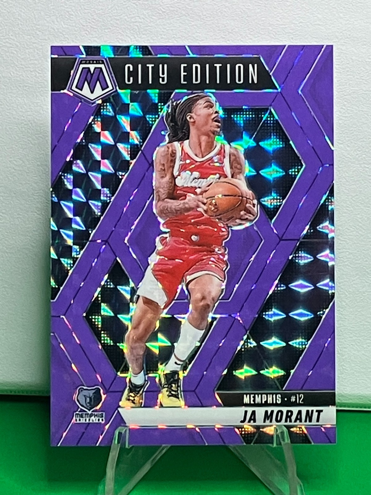 2024-25 Panini Mosaic - Ja Morant #281 - Purple Fluorescent Mosaic /249