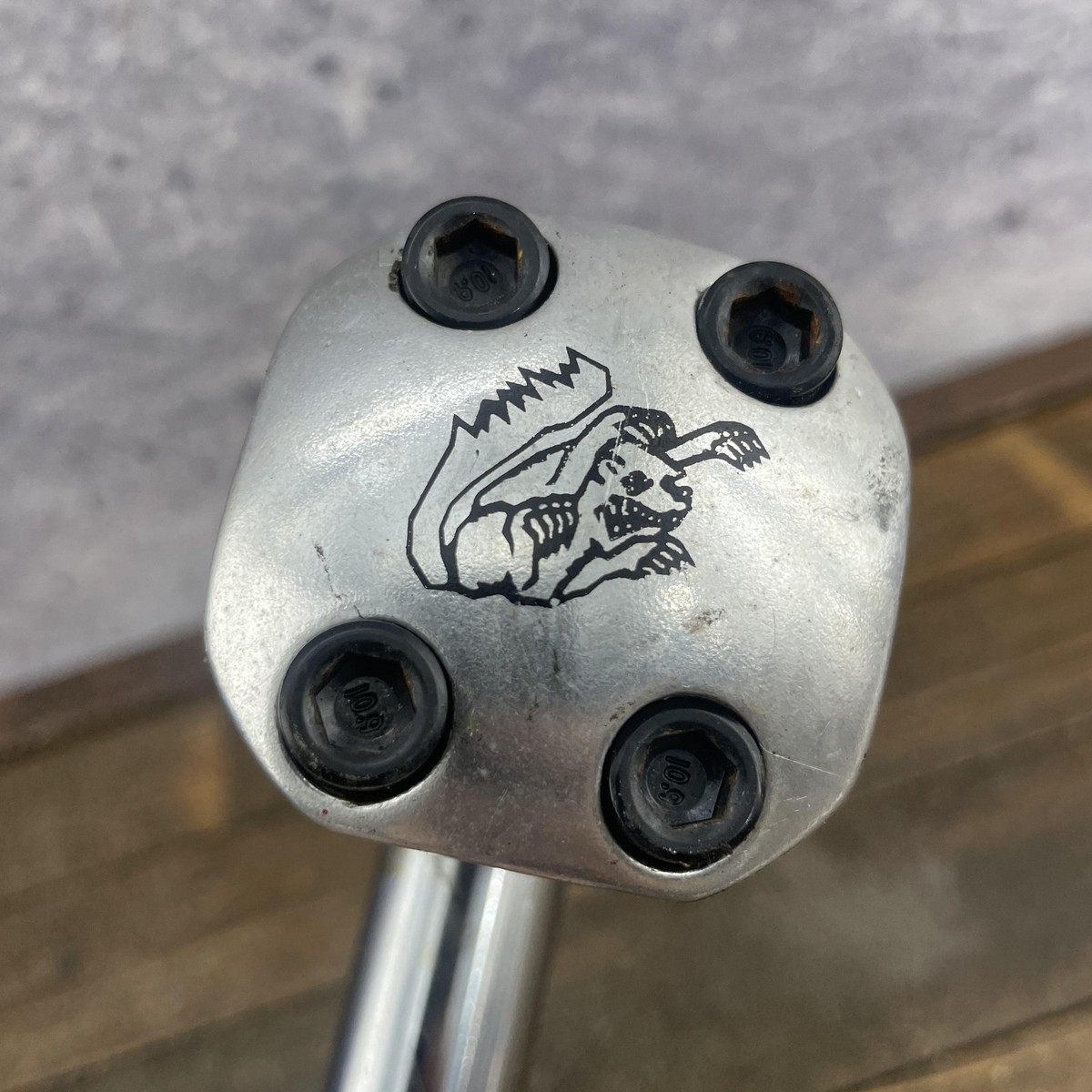 Vintage Mongoose FReestyle BMX Stem 22.2mm 4-Bolt Silver Alloy 1in