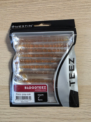 Westin BloodTeez Worm, 7.5cm, 8 Stück Gummiköder Motoroil Gold (7 von 17)