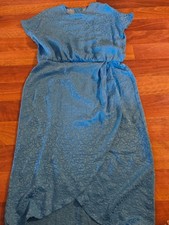 Adrianna Papell 100%silk Blue Dress 14