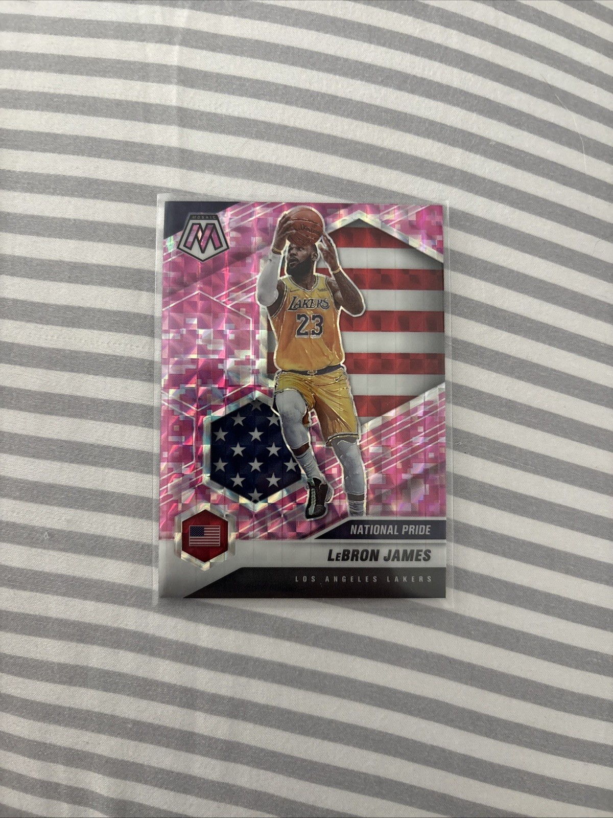 LeBron James 2020 Mosaic #247 National Pride - Pink Camo Price