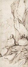 Pierre Letuaire - Small Pen & Ink Drawing 19th Century - Middle Eastern Scene