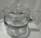Vintage Pyrex 7756 B Flameware Glass Percolator Coffee Pot And Lid.
