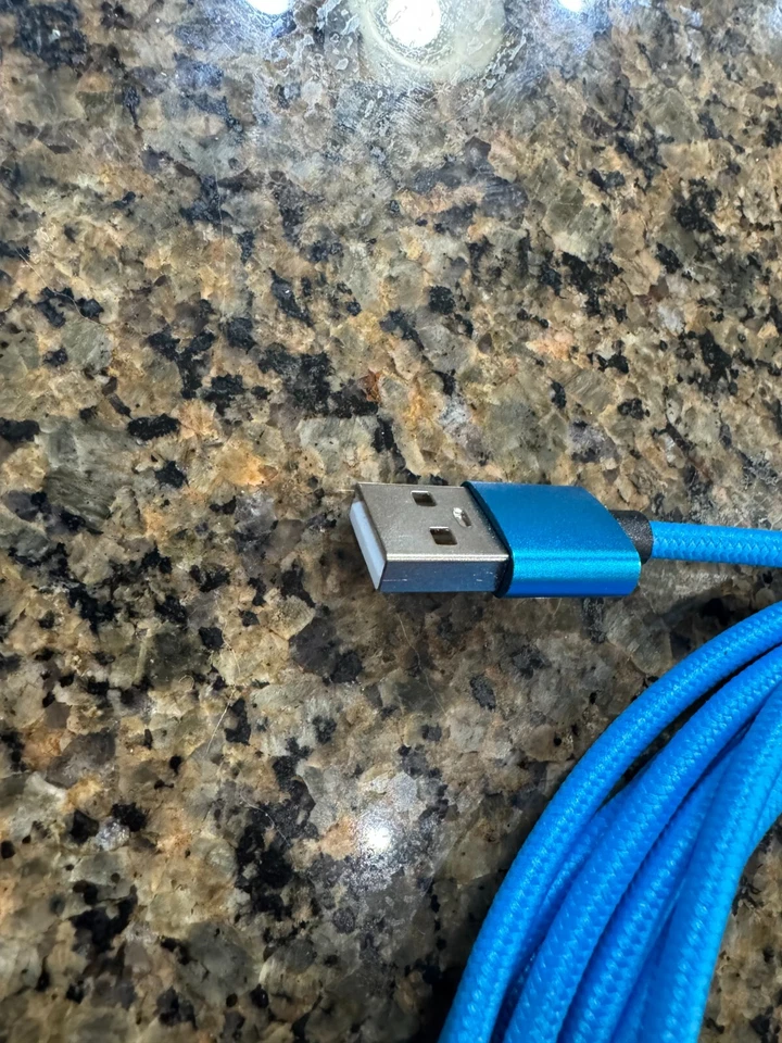USB-A to Micro Cable Fast Charge & Data Nylon Cord 10FT for Samsung Devices Blue - Image 3 of 3