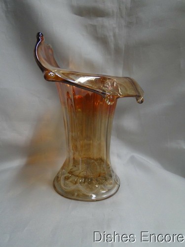 Marigold Jack In The Pulpit Carnival Glass Vase, 8 1/4" MG#174 - Picture 4 of 9